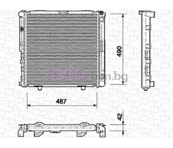 Воден радиатор размер 490/490/40 за MERCEDES E (W124) седан от 1993 до 1996