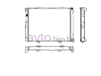 Воден радиатор размер 575/450/40 за MERCEDES 190 (W201) от 1982 до 1993