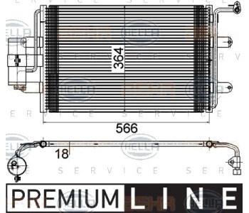 Кондензатор, климатизация HELLA 8FC 351 036-381 за AUDI TT (8N3) от 1998 до 2006