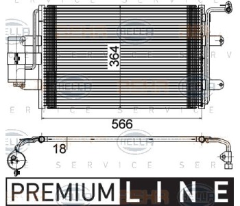 Кондензатор, климатизация HELLA 8FC 351 036-381 за VOLKSWAGEN GOLF IV (1J5) комби от 1999 до 2006