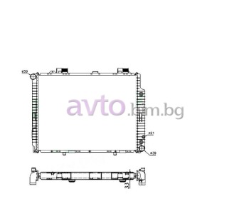 Воден радиатор размер 640/490/33 за MERCEDES E (W210) седан от 1995 до 2003