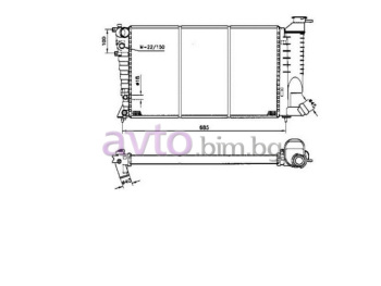 Воден радиатор размер 605/360/28 за PEUGEOT 306 (N_, 7_) товарен от 1993 до 2002