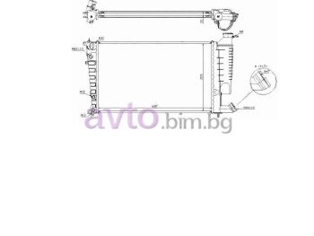 Воден радиатор размер 605/360/28 за PEUGEOT 306 (N_, 7_) товарен от 1993 до 2002
