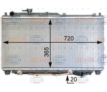 Воден радиатор HELLA за KIA SHUMA II (FB) седан от 2001 до 2004