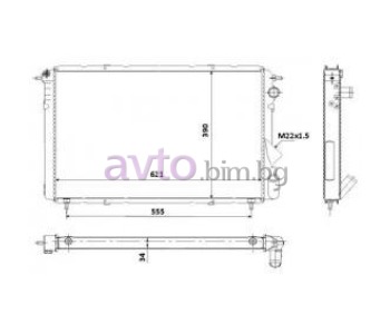 Воден радиатор размер 620/400/35 за RENAULT ESPACE II (J/S63_) от 1991 до 1997