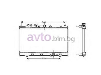 Воден радиатор размер 680/350/26 за MAZDA PROTEGE III от 1998 до 2002