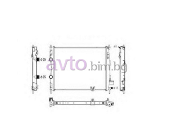 Воден радиатор размер 590/455/32 за NISSAN QASHQAI (J10, JJ10) от 2007 до 2013