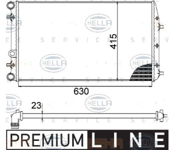 Радиатор, охлаждане на двигателя HELLA 8MK 376 717-701 за SEAT CORDOBA (6L2) от 2002 до 2009