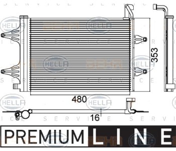 Кондензатор, климатизация HELLA 8FC 351 301-531 за SKODA FABIA II (542) хечбек от 2006 до 2014