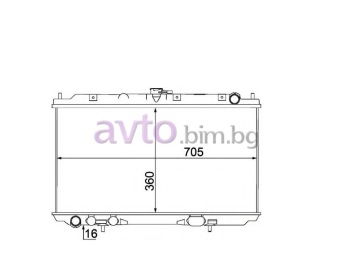Воден радиатор размер 690/360/24 за NISSAN ALMERA II (N16) седан от 2000 до 2006