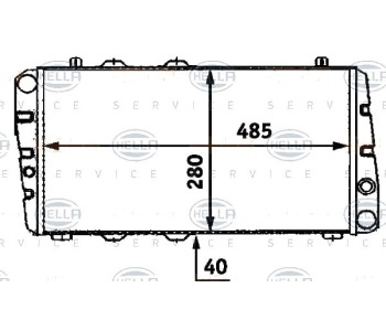 Радиатор, охлаждане на двигателя HELLA 8MK 376 716-221 за SKODA FAVORIT (787) пикап от 1992 до 1997