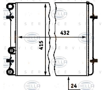 Радиатор, охлаждане на двигателя HELLA 8MK 376 713-774 за VOLKSWAGEN BORA (1J6) комби от 1999 до 2005