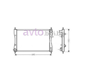 Воден радиатор размер 640/405/16 за MITSUBISHI COLT VI (Z3_A, Z2_A) от 2002 до 2012