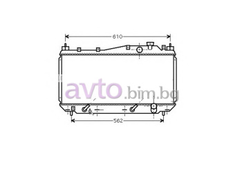 Воден радиатор размер 660/350/17 за HONDA CIVIC VII (EM2) купе от 2001 до 2003