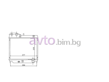Воден радиатор размер 375/325/24 за HONDA JAZZ II (GD, GE3, GE2) от 2001 до 2008