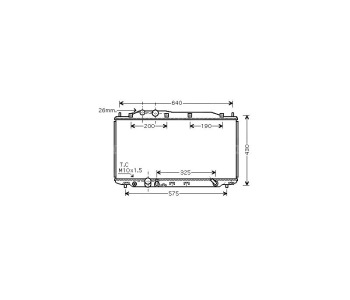 Воден радиатор размер 670/375/16 за HONDA CIVIC VIII (FD, FA) седан от 2005 до 2011
