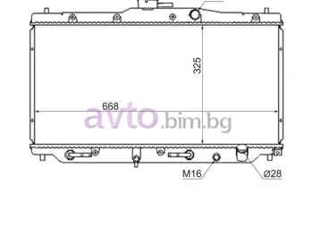Воден радиатор размер 660/325/30 за HONDA ACCORD III (CA) комби от 1985 до 1989