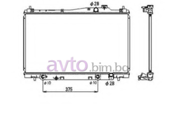 Воден радиатор размер 695/400/16 за HONDA STREAM (RN1/2/3/4/5) от 2001 до 2006