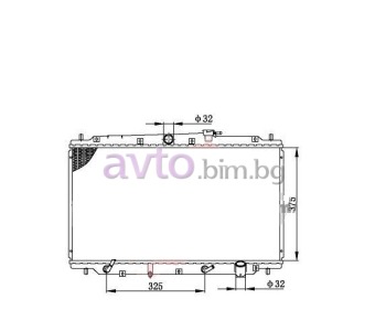 Воден радиатор размер 720/375/16 за HONDA PRELUDE IV (BB) от 1991 до 1996