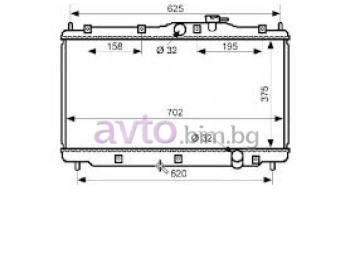 Воден радиатор размер 720/375/16 за HONDA PRELUDE IV (BB) от 1991 до 1996