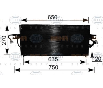 Кондензатор климатизации HELLA за NISSAN ALMERA I (N15) хечбек от 1995 до 2000