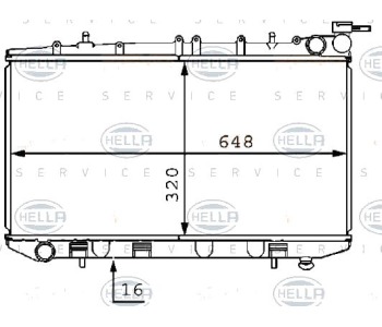 Воден радиатор HELLA за NISSAN ALMERA I (N15) хечбек от 1995 до 2000