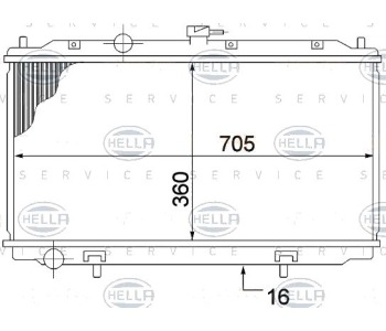 Радиатор, охлаждане на двигателя HELLA 8MK 376 770-651 за NISSAN ALMERA II (N16) хечбек от 2000 до 2006