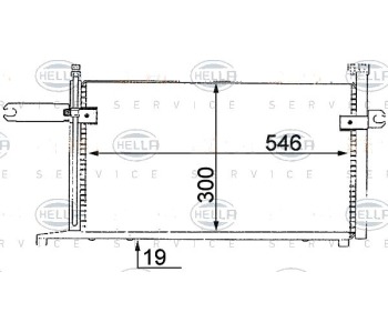 Кондензатор, климатизация HELLA 8FC 351 038-411 за NISSAN MICRA I (K10) от 1982 до 1992