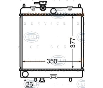 Радиатор, охлаждане на двигателя HELLA 8MK 376 726-691 за NISSAN MICRA II (K11) от 1992 до 2007