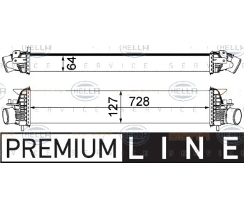 Интеркулер (охладител за въздуха на турбината) HELLA 8ML 376 762-171 за NISSAN MURANO II (Z51) от 2007 до 2014