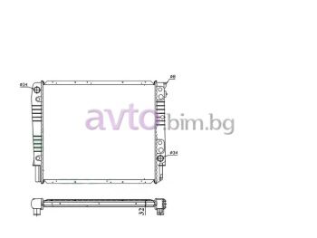 Воден радиатор размер 590/500/32 за VOLVO 940 II (944) от 1994 до 1998