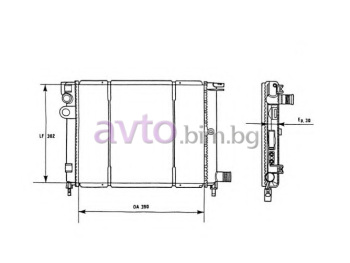 Воден радиатор размер 390/300/28 за CITROEN AX (ZA-_) от 1991 до 1998