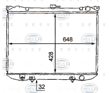 Воден радиатор HELLA за NISSAN PICK UP (D21) от 1985 до 1998