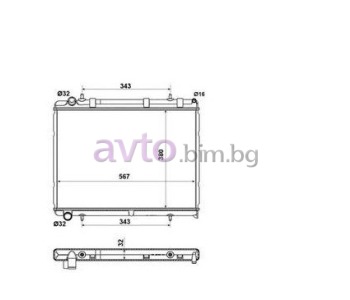 Воден радиатор размер 555/380/26 за PEUGEOT 307 CC (3B) кабрио от 2003 до 2009