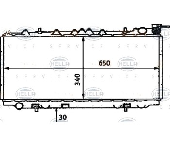 Радиатор, охлаждане на двигателя HELLA 8MK 376 715-571 за NISSAN PRIMERA (P10) хечбек от 1990 до 1996