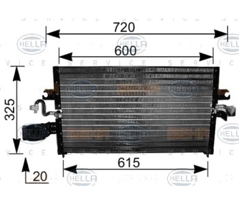 Кондензатор климатизации HELLA за NISSAN PRIMERA (P10) хечбек от 1990 до 1996