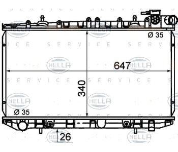 Воден радиатор HELLA за NISSAN PRIMERA (W10) комби от 1990 до 1998