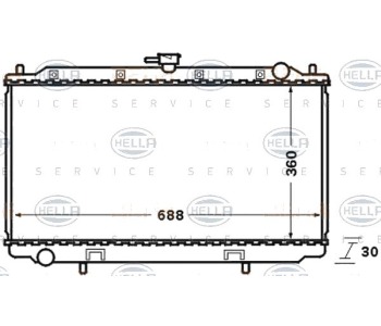 Радиатор, охлаждане на двигателя HELLA 8MK 376 705-631 за NISSAN PRIMERA (P11) хечбек от 1999 до 2002