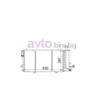 Воден радиатор размер 530/285/36 за CITROEN C15 комби от 1987 до 2000