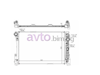 Воден радиатор размер 642/440/16 за MERCEDES C (W204) седан от 2007 до 2014