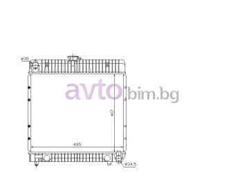 Воден радиатор размер 495/415/32 за MERCEDES (W123) седан от 1976 до 1985
