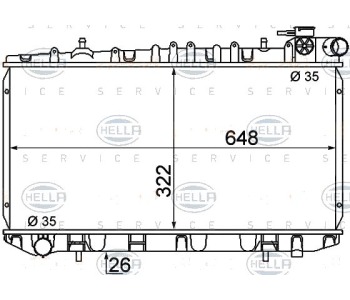 Воден радиатор HELLA за NISSAN SUNNY III (Y10) комби от 1990 до 2000