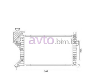 Воден радиатор размер 680/410/36 за MERCEDES SPRINTER T1N (W901, W902) 2T от 1995 до 2006