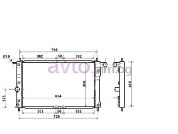 Воден радиатор размер 680/400/26 за MERCEDES SPRINTER NCV3 (W906) 3.5T товарен от 2005 до 2018