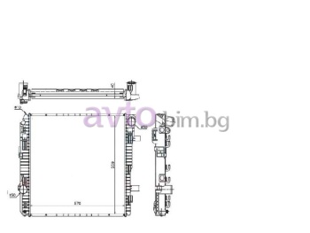 Воден радиатор размер 570/558/40 за MERCEDES ATEGO от 1997 до 2010