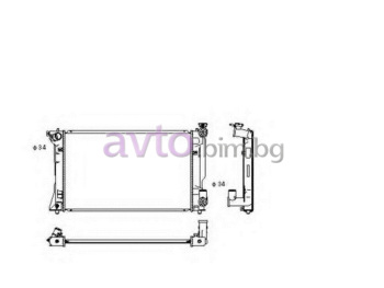 Воден радиатор размер 625/390/26 за TOYOTA AVENSIS (_T25_) Liftback от 2003 до 2008
