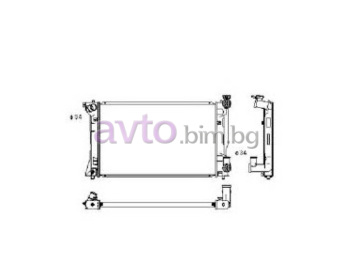 Воден радиатор размер 625/390/26 за TOYOTA AVENSIS (_T25_) Liftback от 2003 до 2008