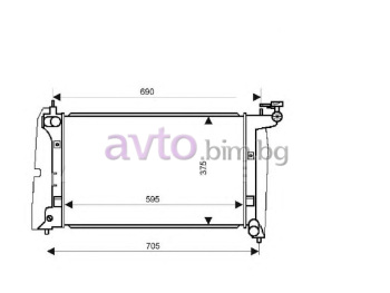 Воден радиатор размер 600/350/16 за TOYOTA AVENSIS (_T25_) комби от 2003 до 2008