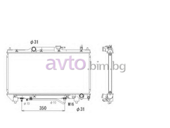 Воден радиатор размер 660/325/26 за TOYOTA AVENSIS (_T22_) комби от 1997 до 2003