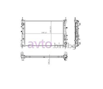Воден радиатор размер 620/395/26 за FIAT LINEA (323) от 2007